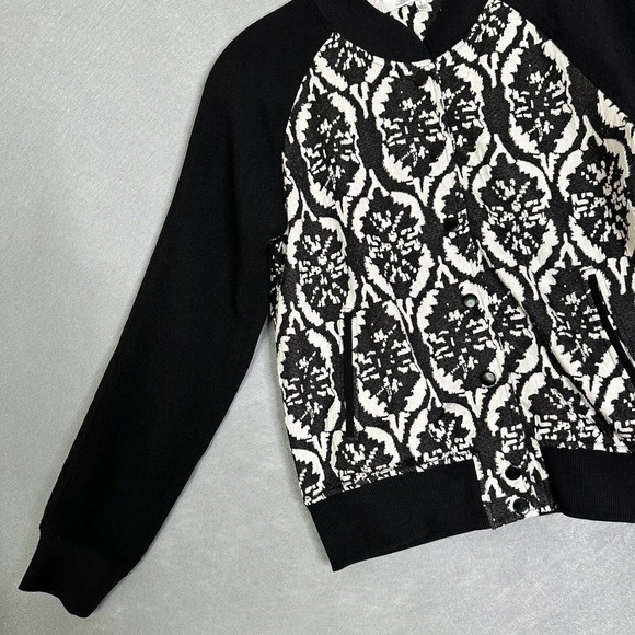 Lover + Friends Revolve Jacket Women Size Small Bomber Varsity Jacquard Artsy - Picture 5 of 14